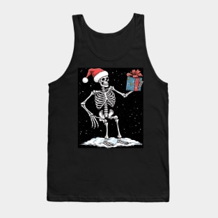 skeleton Santa Tank Top